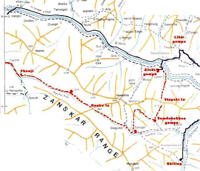mappa del percorso