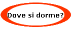 Dove si dorme?